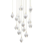Lustra Pendant Lamp White Floral Ceramic