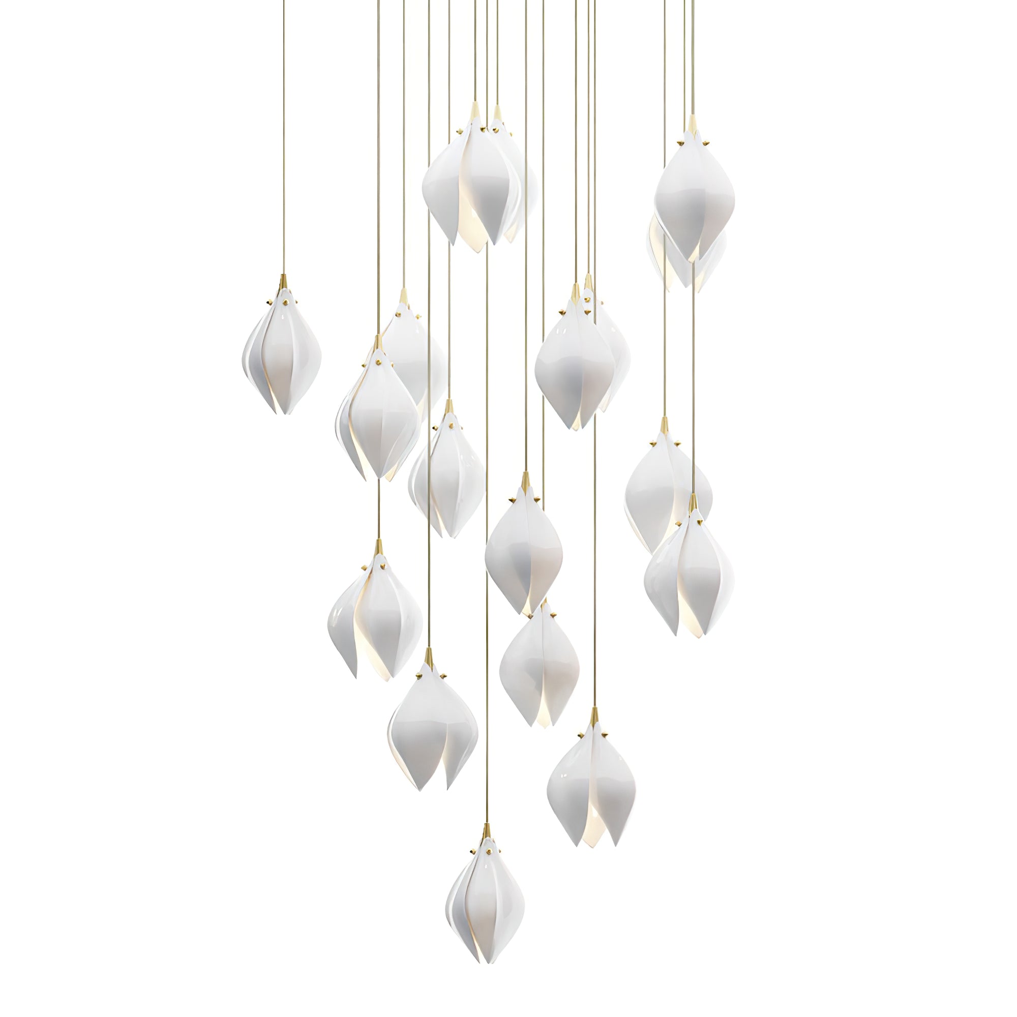 Lustra Pendant Lamp White Floral Ceramic