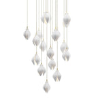 Lustra Pendant Lamp White Floral Ceramic