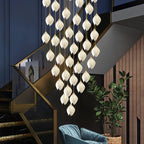 Lustra Pendant Lamp White Floral Ceramic
