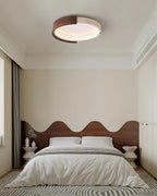 Ritta Ceiling Lamp Halo Sculptural Travertine & Wood