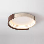 Ritta Ceiling Lamp Halo Sculptural Travertine & Wood