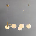 Chandelier Glass Globes Metal Ring Gold Finish Modern