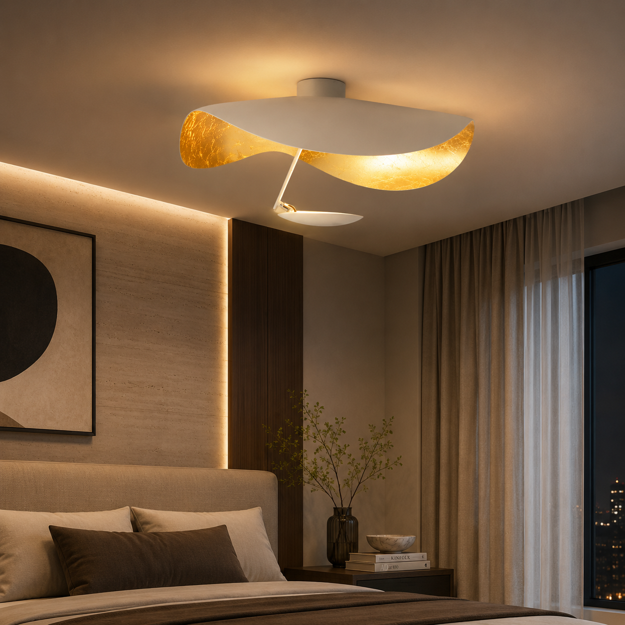 Jexie Ceiling Light Feuille Modern Living Room Bedroom