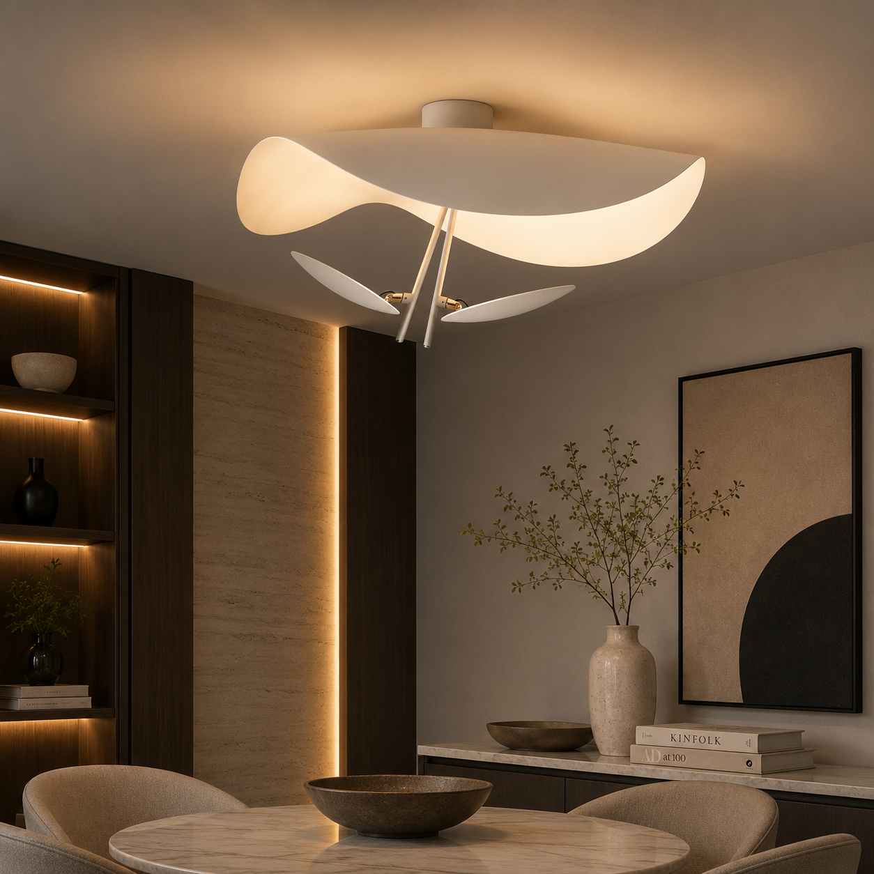 Jexie Ceiling Light Feuille Modern Living Room Bedroom