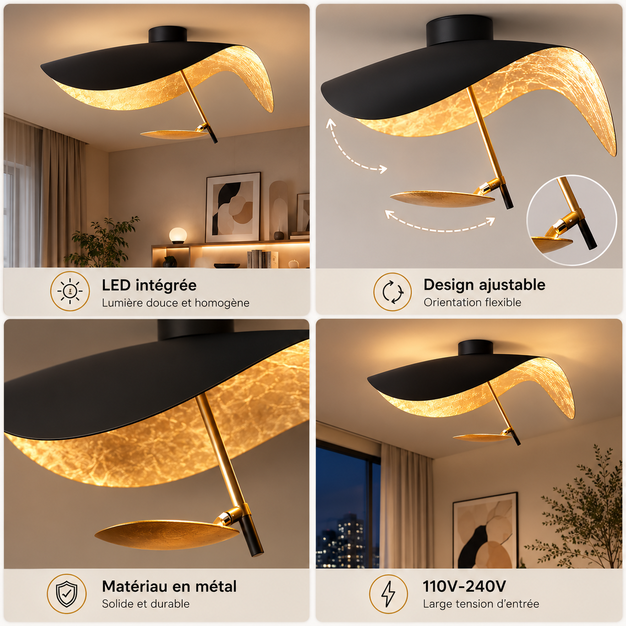Jexie Ceiling Light Feuille Modern Living Room Bedroom