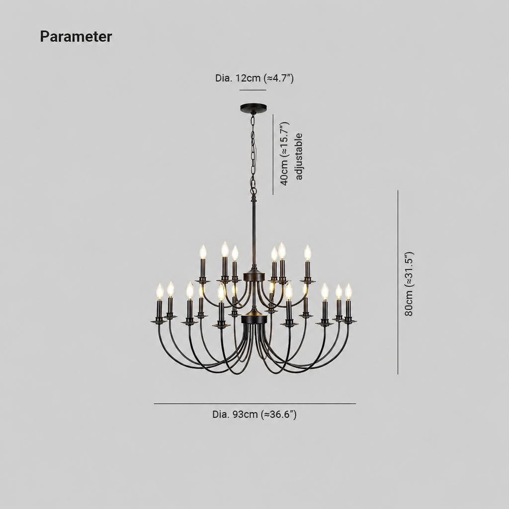 Silva LED Chandelier Black Metal Bedroom Living Room Ding Room