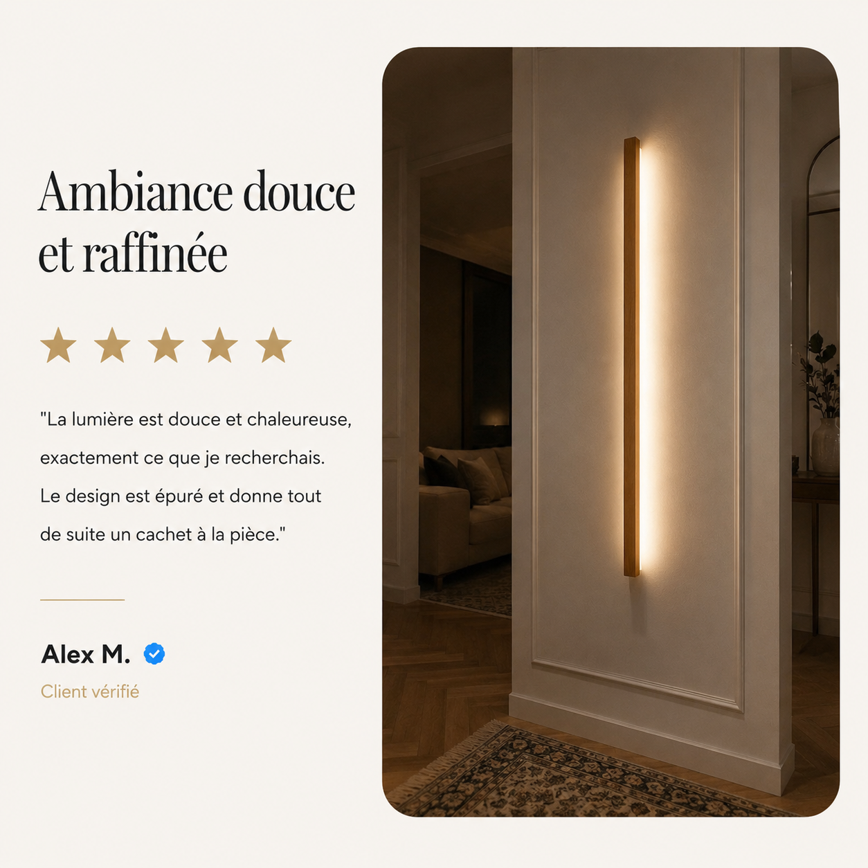 Dwyn Wall Light Miroir Linéaire Minimalist Wood Living Room