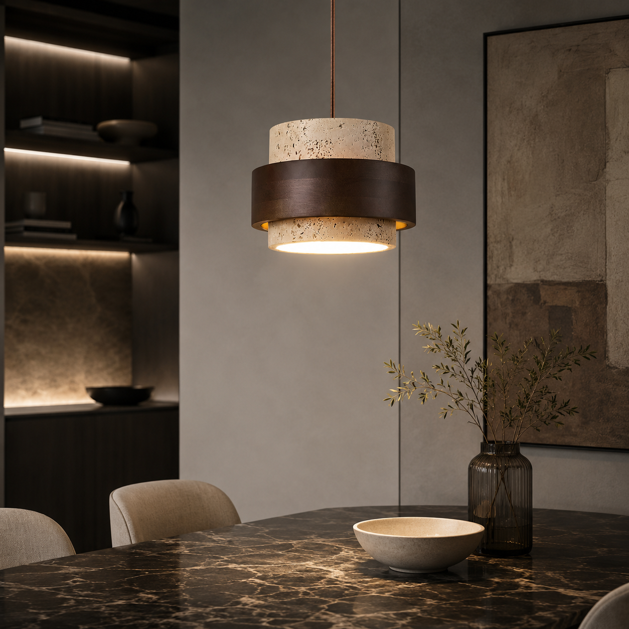 Perra Pendant Light Travertine