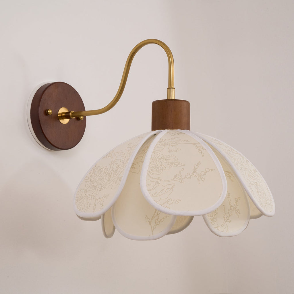 Florayne Vintage Floral Glass Wall Lamp