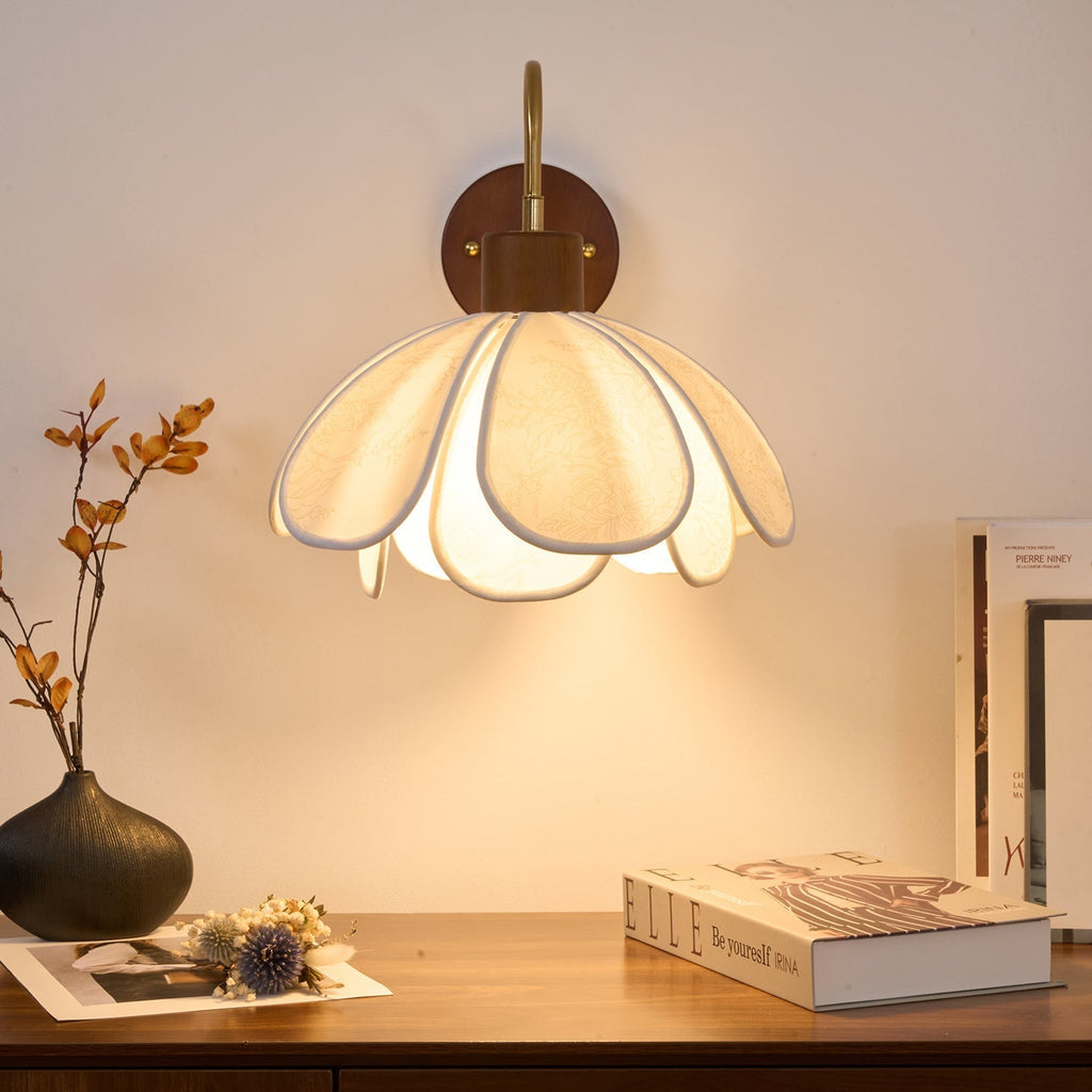 Florayne Vintage Floral Glass Wall Lamp