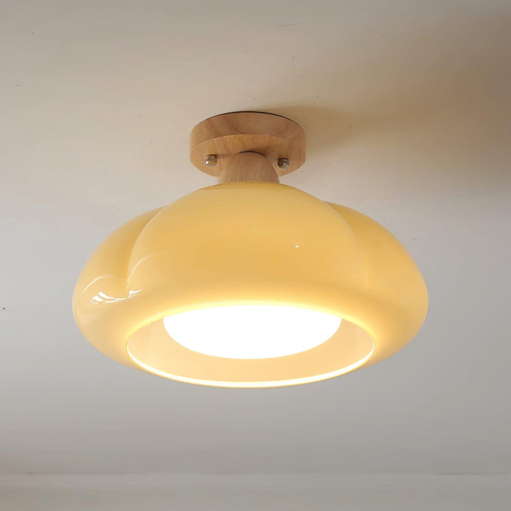 Ambrina Amber Glass Semi Flush Mount Ceiling Light