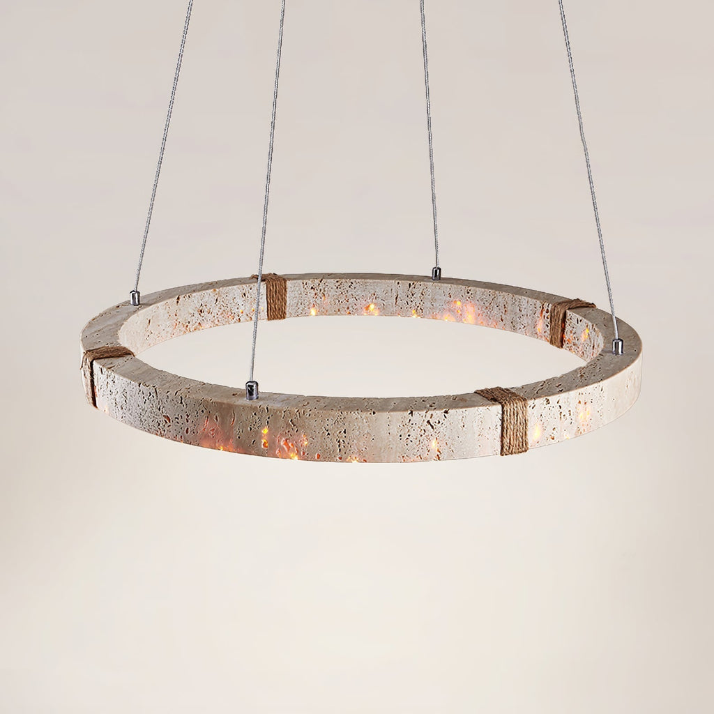 Ritta Ring  Travertine Pendant Light