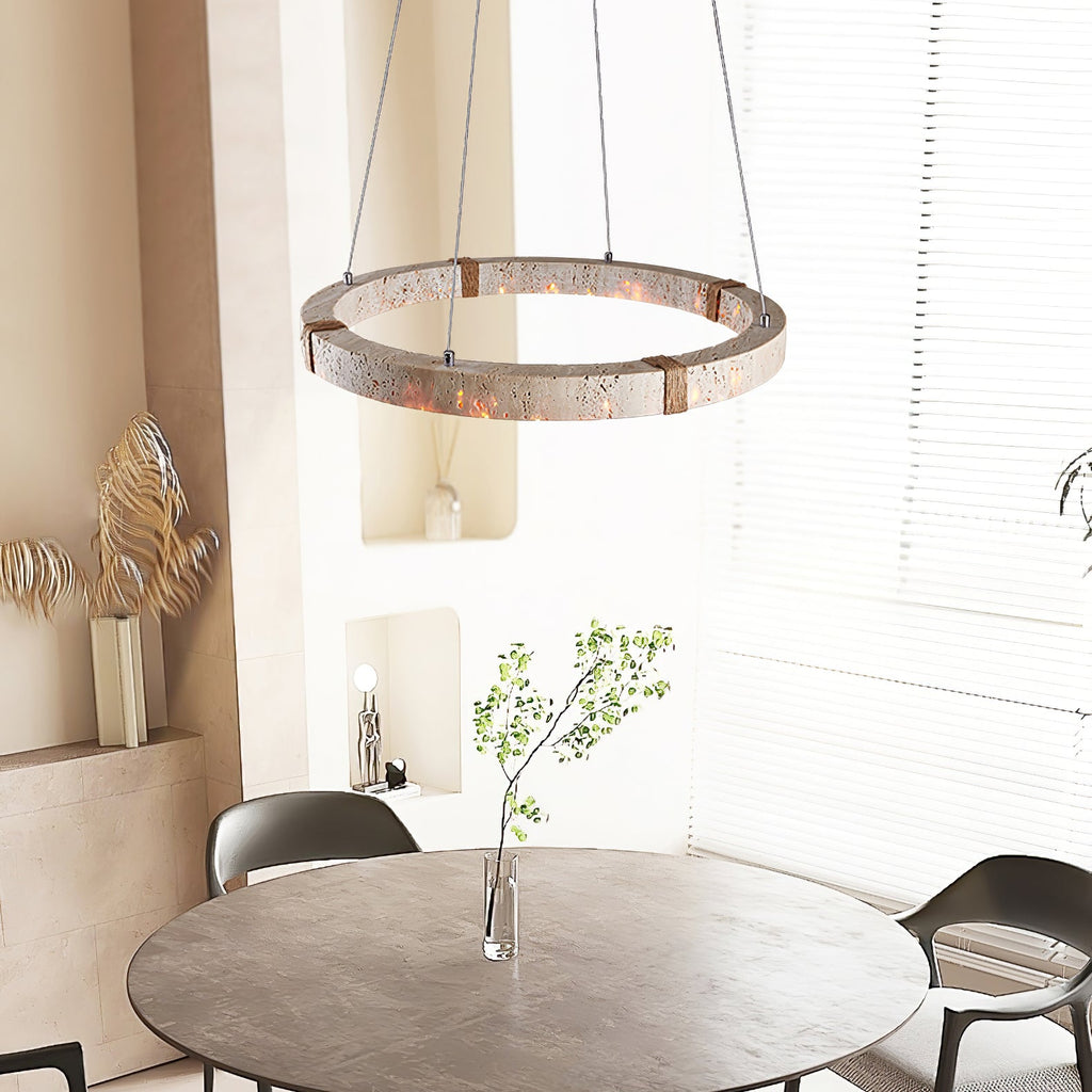 Lumae Ring Travertine Pendant Light