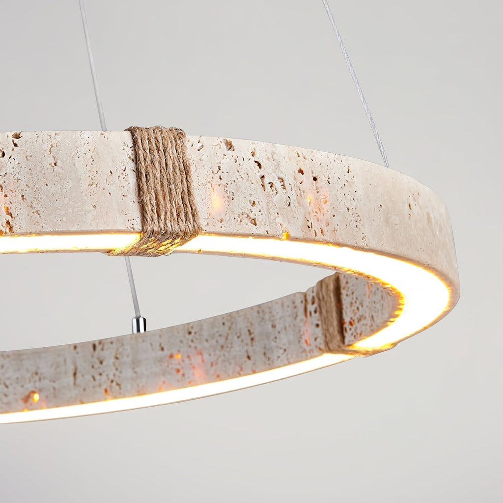 Lumae Ring Travertine Pendant Light