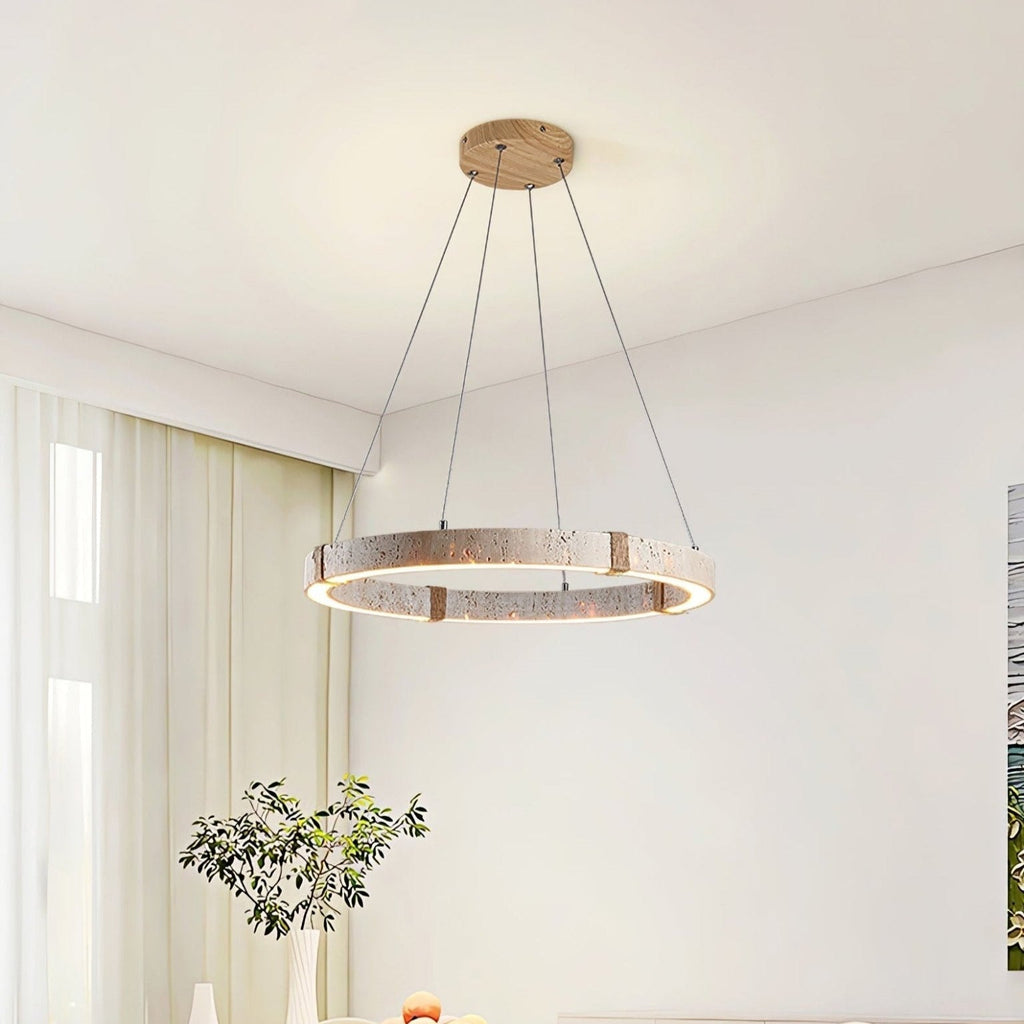 Lumae Ring Travertine Pendant Light
