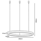 Arisha Modern LED Metal Large Multi Ring Adjustable Living/Dining Room Pendant Light, Gold