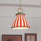 Red and white stripes Glass Pendant Lamp