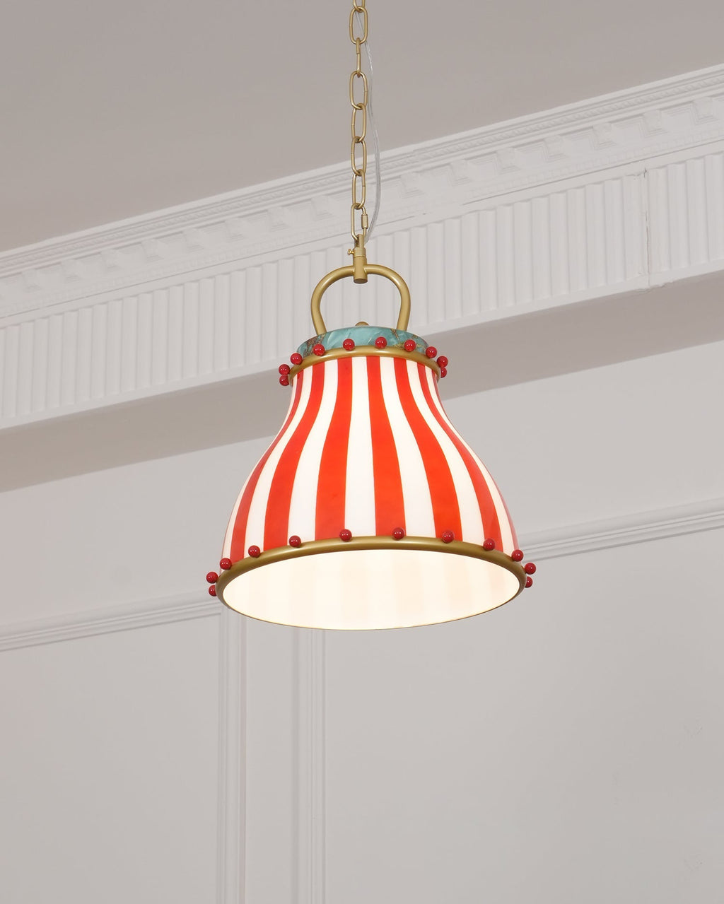 Red and white stripes Glass Pendant Lamp