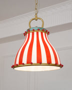 Red and white stripes Glass Pendant Lamp