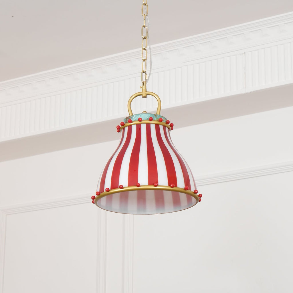 Red and white stripes Glass Pendant Lamp