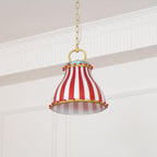 Red and white stripes Glass Pendant Lamp
