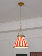 Red and white stripes Glass Pendant Lamp