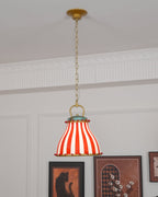 Red and white stripes Glass Pendant Lamp