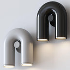 Arisha Wall Lamp U-shaped Design LED Metal, Black/Blue/Gray/Red, Bedroom