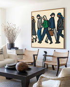 Urban Commuter Pop Art Painting Bold Line