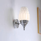Wall Lamp Metal Body Glass Cylinder Shade Art Deco Bedroom