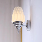 Wall Lamp Metal Body Glass Cylinder Shade Art Deco Bedroom