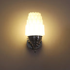 Wall Lamp Metal Body Glass Cylinder Shade Art Deco Bedroom