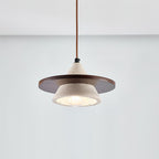 Ritta Pendant Light Wooen Disc Travertine