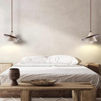 Ritta Pendant Light Wooen Disc Travertine