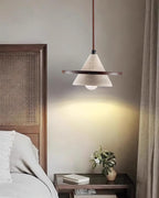 Ritta Pendant Light Wooen Disc Travertine