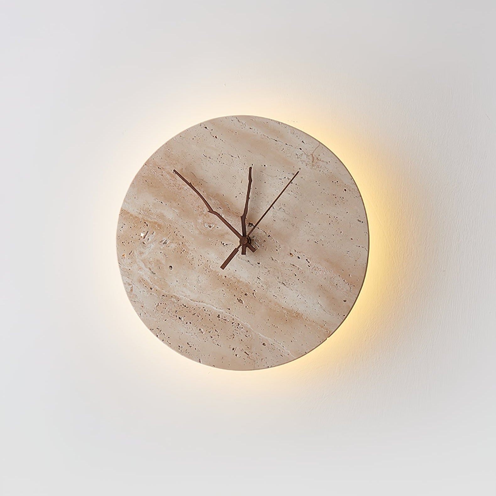 Volira Clock Travertine Wall Light D30cm