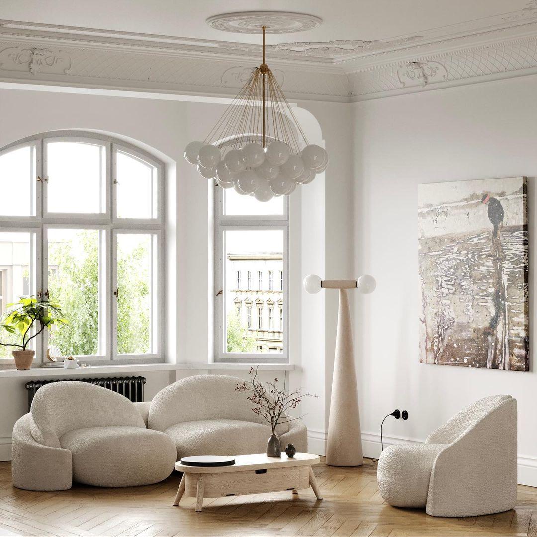 Fayne Glass Globe Pendant Light Bubble