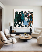 Modern Pop Art Crowd Painting Urban Street