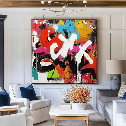 Abstract Expressionist Drip Art Oil Painting