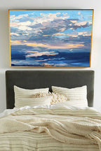 Textured Impasto Ocean Sunset Oil Painting