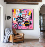 Pink Graffiti Abstract Expressionist Painting