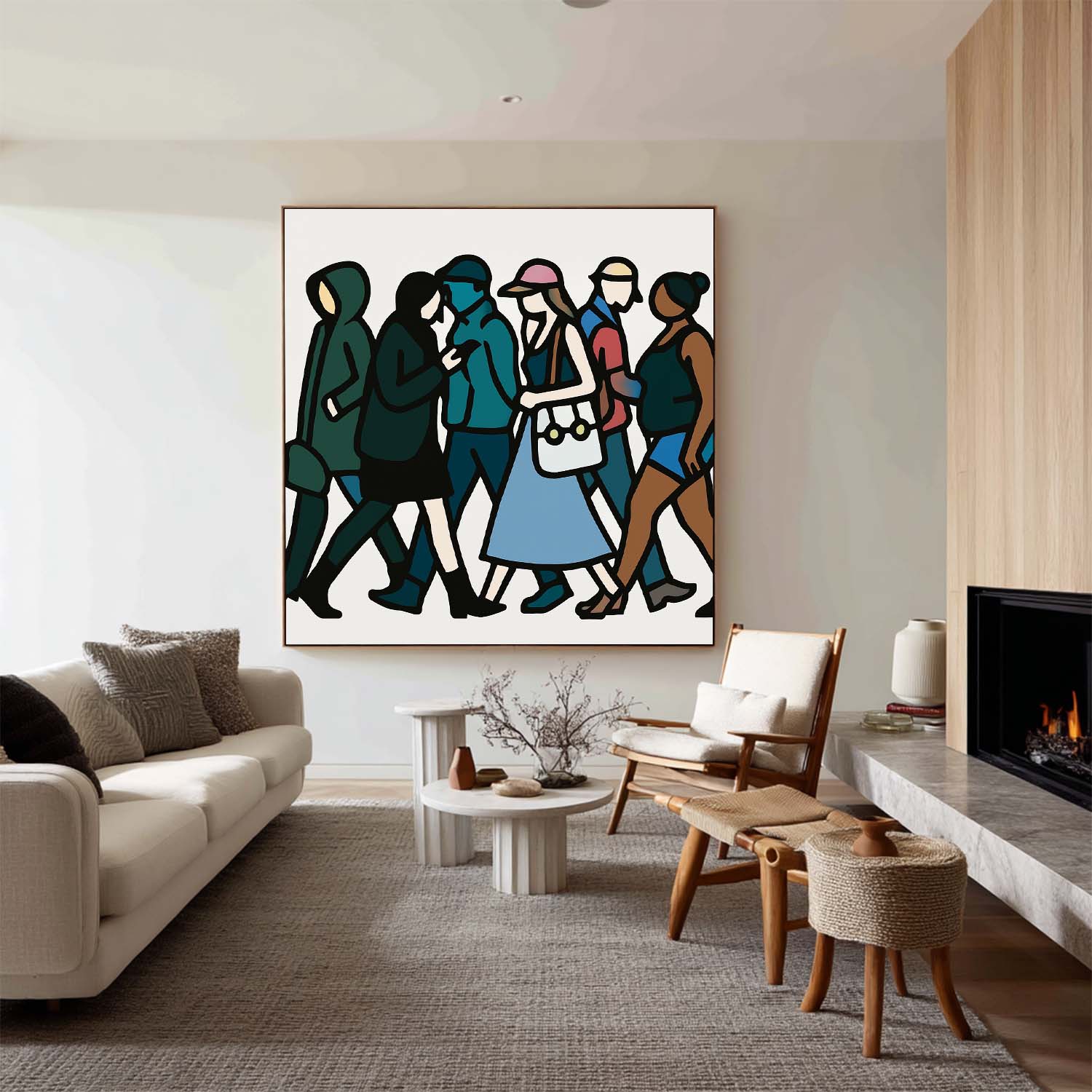Modern Pop Art Crowd Painting Urban Street