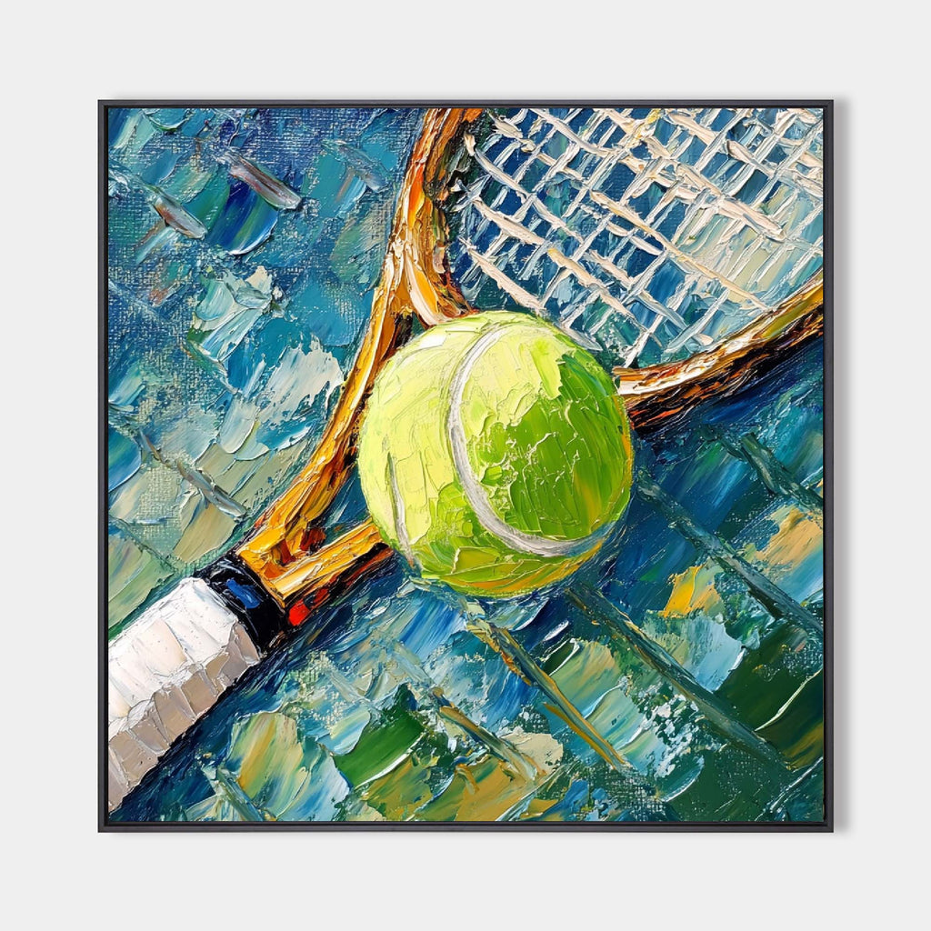 Tennis Ball and Racket Sports Art Oil Painting