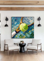 Tennis Ball and Racket Sports Art Oil Painting
