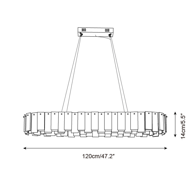 Corbett Chandelier Alabaster Staggered Panel Halo