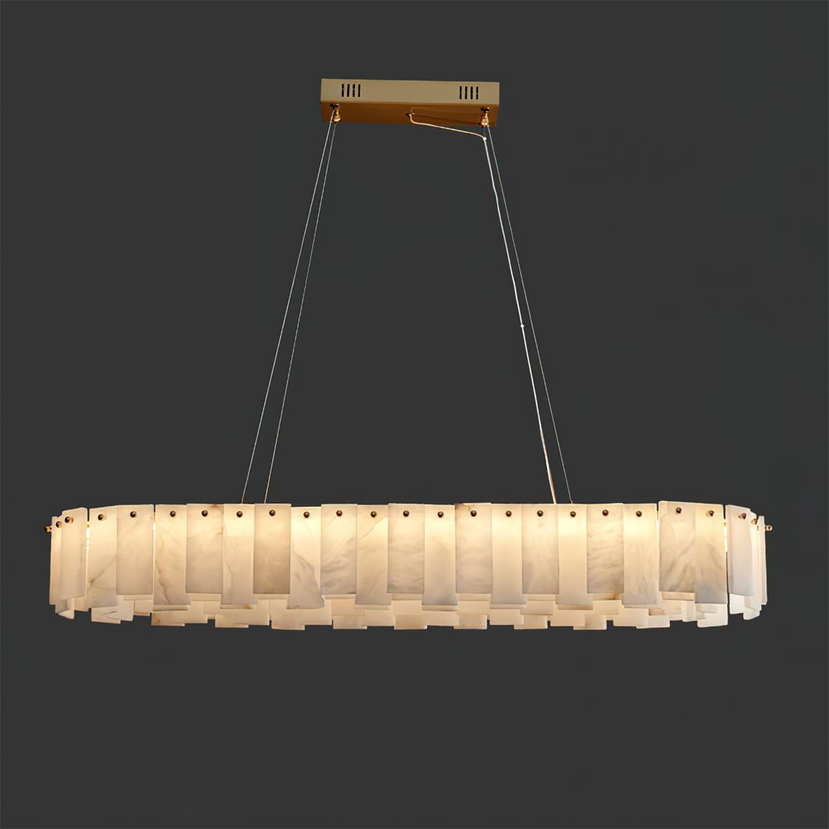 Corbett Chandelier Alabaster Staggered Panel Halo