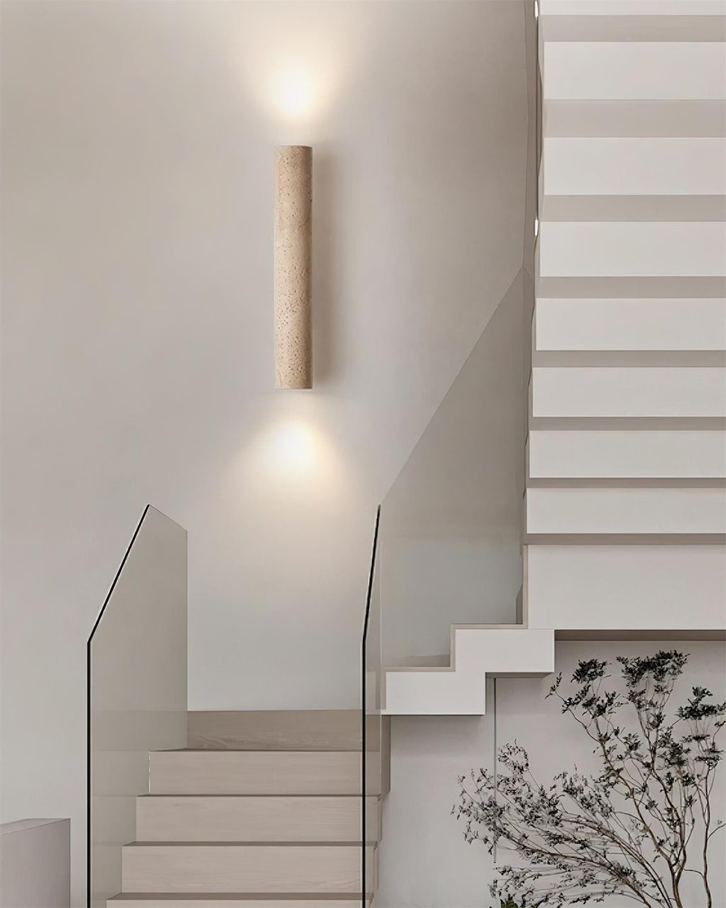 Lunaro Tall Travertine Wall Sconce