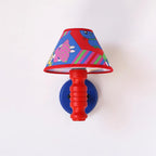 Wall Lamp with Cartoon Fabric Shade and Metal Arm Kids Room