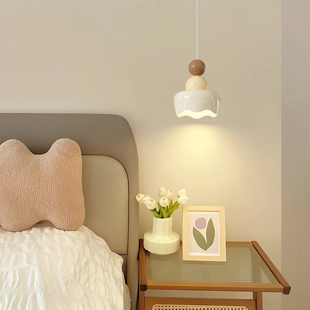 Valentina Sunny Rain Doll LED Pendant Light Cream Resin Bedroom